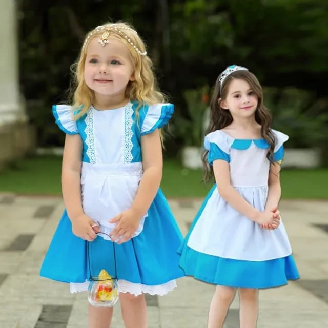 【橘魔法】愛麗絲公主洋裝(女僕 蘿莉塔 灰姑娘 萬聖節 造型服 夢遊仙境 角色扮演 表演 女童 兒童 童裝)