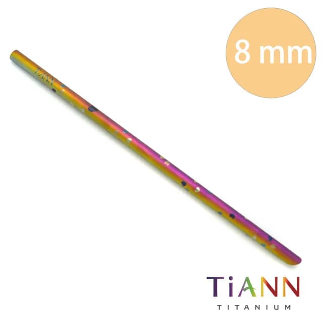 【TiANN 鈦安餐具】環保愛地球 愛心款 純鈦吸管 單支(8mm)