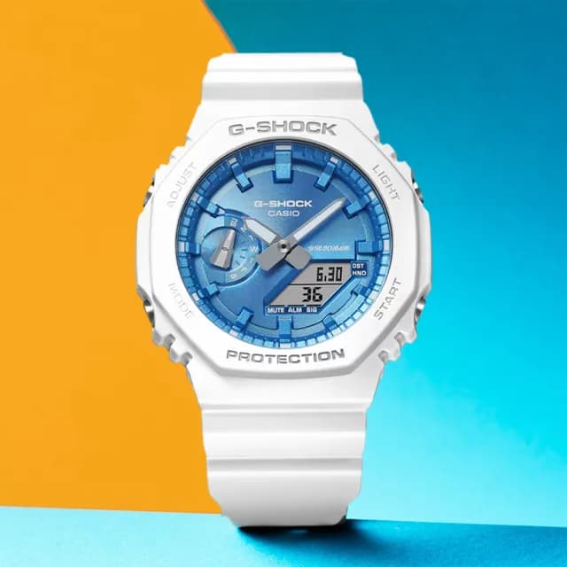 【CASIO 卡西歐】G-SHOCK ITZY 彩領配戴款 八角 閃耀冬季手錶 新年 禮物 推薦(GA-2100WS-7A)