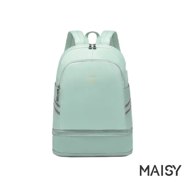 【MAISY】情人節禮物 四季旅行用乾濕分離後背包 雙肩包(粉色/黑色/綠色/灰色/米色)