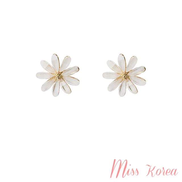 【MISS KOREA】韓國設計清新可愛小雛菊花朵耳釘(雛菊耳釘 花朵耳釘)