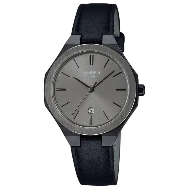 【CASIO 卡西歐】SHEEN 現代極簡八角女錶 新年 禮物 推薦(SHE-4563BL-8A)