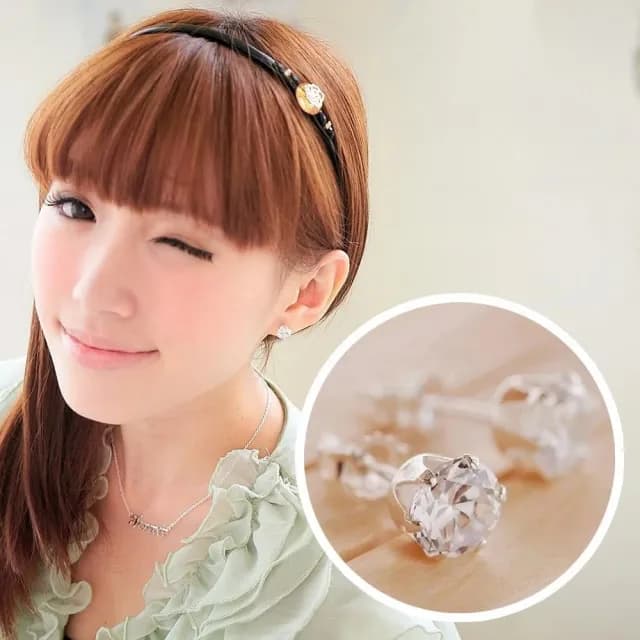 【維克維娜】璀璨．透明美鑽光芒．8mm六爪鑽．925純銀耳環耳丁