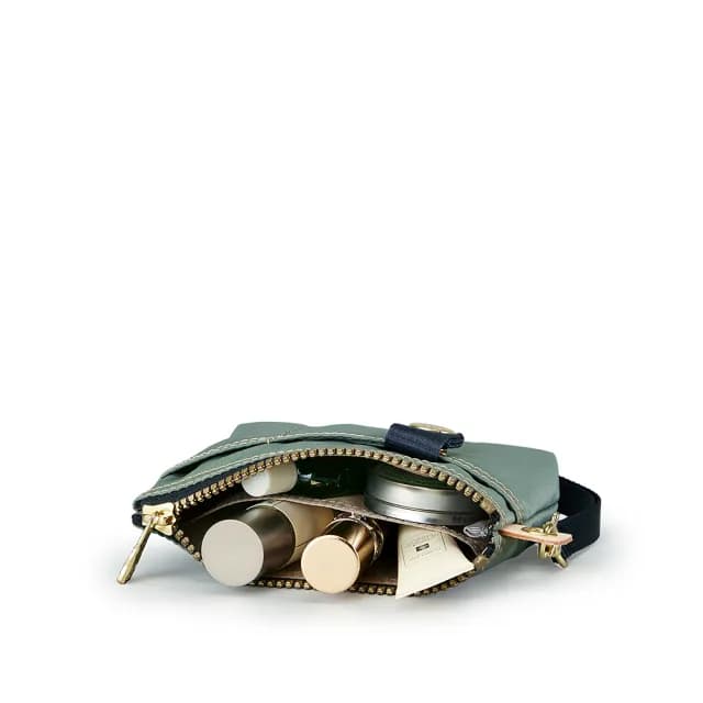 【satana】雙11限定★Soldier 實用拉鍊化妝包/零錢包(抹茶拿鐵)