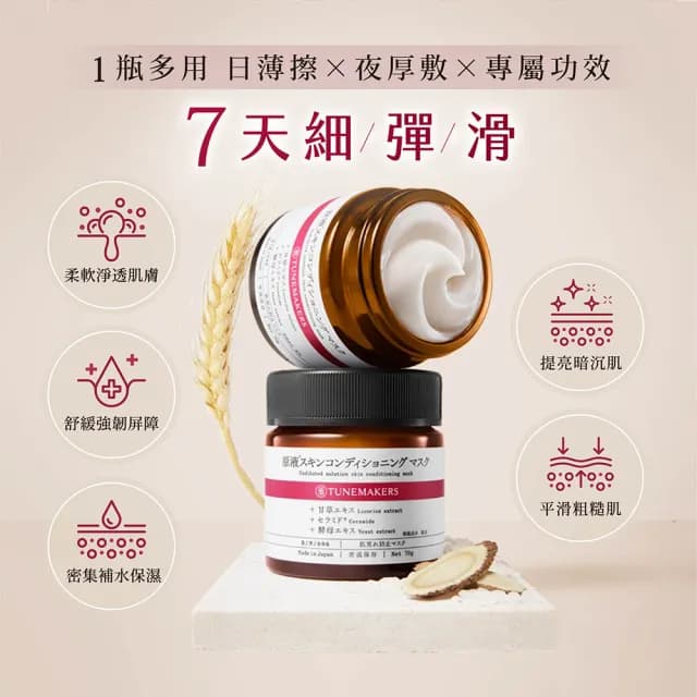 【TUNEMAKERS 渡美】買一送一★神經醯胺修護凍膜70g(7天細彈滑/面膜/臉部保養)
