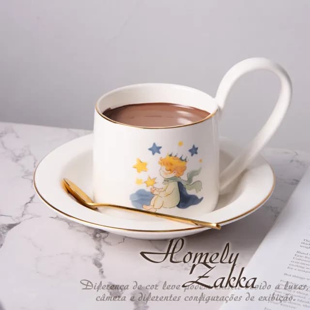 【Homely Zakka】可愛原創小王子陶瓷咖啡杯碟禮盒組270ml_4款任選(禮盒 馬克杯 咖啡杯 交換禮物 下午茶)