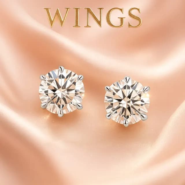【WINGS】0.5克拉八心八箭耳環《經典六爪鑲》｜閃耀擬真鑽・優雅輕奢風(純銀 送禮 禮盒 女生禮物 生日)