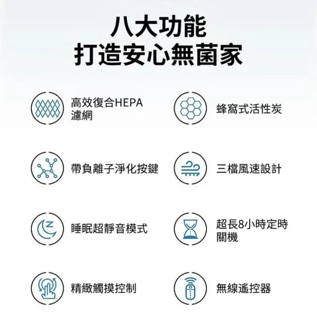 【Quality 聚家】空氣清淨機 空氣淨化器 清靜機 寵物清新機(負離子淨化/除醛除螨/多種模式調節/四層濾網)
