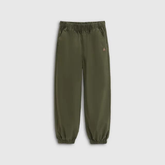 【GAP】男童裝 小熊刺繡束口鬆緊運動褲-軍綠色(767228)
