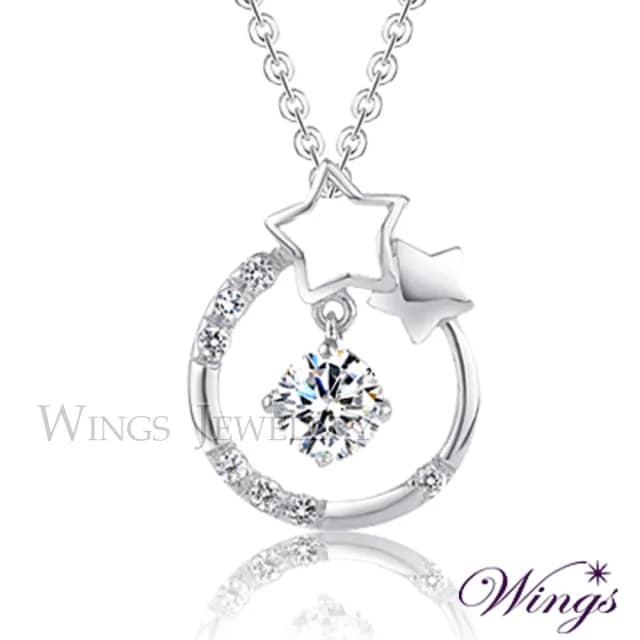 【WINGS】八心八箭項鍊《星晨》｜閃耀擬真鑽・夢幻日系風(送禮 女生禮物 禮盒 情人 七夕 生日)