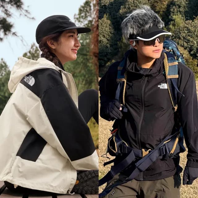 【The North Face 官方旗艦】男女LOGO防風防曬連帽外套/吸濕排汗(多款可選)