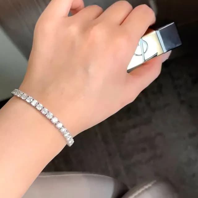 【彼夢】12克拉 D/VVS1-VS1 PT950鉑金  鑽石手鍊(每顆30分 總重12克拉培育鑽石)