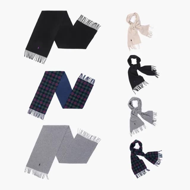 【RALPH LAUREN】RL POLO 經典刺繡小馬羊毛圍巾-多色組合(義大利製/精選舒適/平輸品)