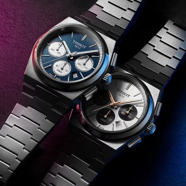 【TISSOT 天梭】PRX 白熊貓 自動計時機械錶-42mm 禮物 送禮 推薦(T1374271101100)