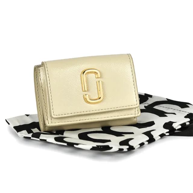 【MARC JACOBS 馬克賈伯】經典LOGO皮革三折短夾/鎖圈卡夾/零錢包(多色任選)