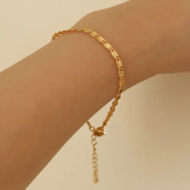 【CReAM】Undine 黃銅鍍金古典日系蕾絲花邊金色手鍊(生日 禮物 送禮 禮盒)