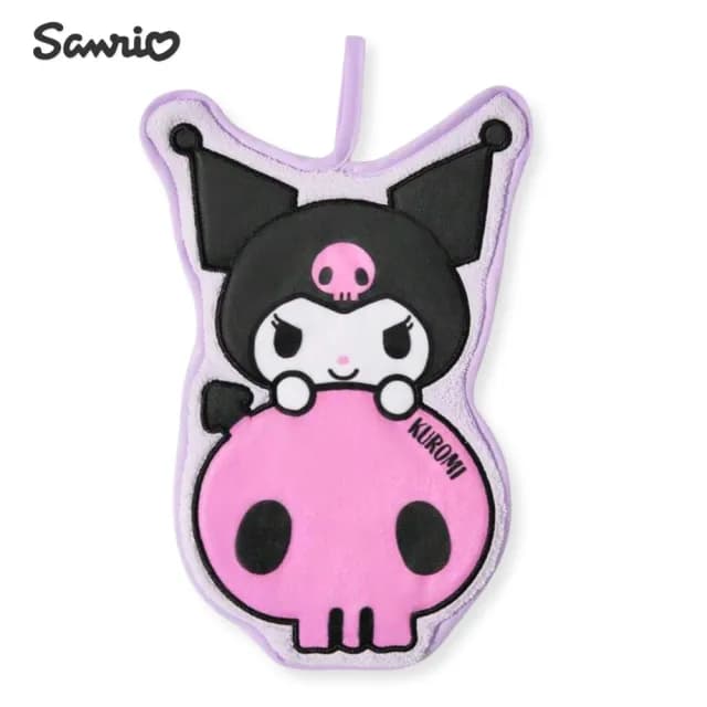 【SANRIO 三麗鷗】正版授權Hello Kitty凱蒂貓kuromi酷洛米造型擦手巾毛巾(女友女兒生日兒童交換聖誕禮物)