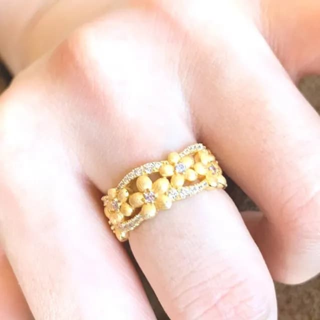 【富貴小花】金桂花開口戒指(可調節 對戒 情人節禮物 百搭飾品 閨蜜 裝飾 飾品)