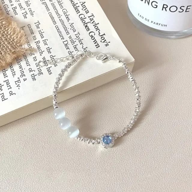 【自由搭配】海境映影•藍心石光手鍊2件組(海洋風 水晶手鍊 手環 雙層設計 飾品 碎銀 手珠 手串)