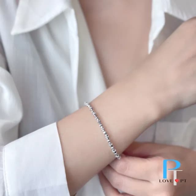 【love pt】PT950鉑金手鍊/白金手鍊  夢幻光珠 搶先週年慶(鼎元珠寶 鉑金 B161)