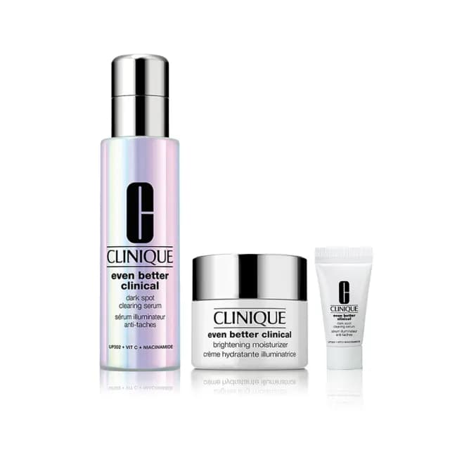 【CLINIQUE 倩碧】超激光淡斑精粹PRO雙星組(淡斑精粹PRO 50ml+淡斑保濕輕乳霜15ml/美白淡斑精華/七夕)