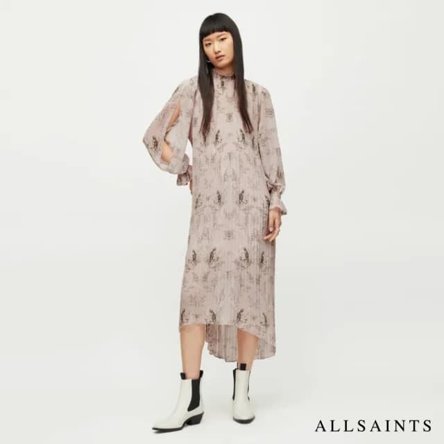 【ALLSAINTS】CORA YORIK 印花長板洋裝 WD315X(常規版型)