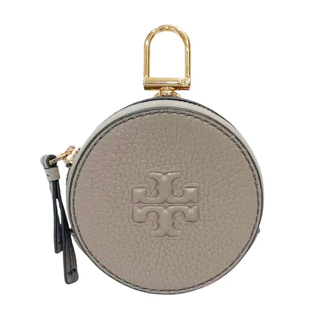 【TORY BURCH】Thea系列文青灰大TB logo圓形零錢包(150410-082)