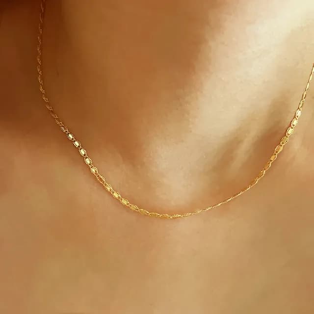 【CReAM】Undine 黃銅鍍金古典日系蕾絲花邊金色項鍊(生日 禮物 送禮 禮盒)