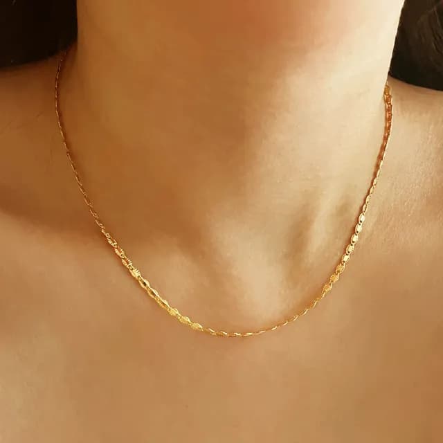 【CReAM】Undine 黃銅鍍金古典日系蕾絲花邊金色項鍊(生日 禮物 送禮 禮盒)