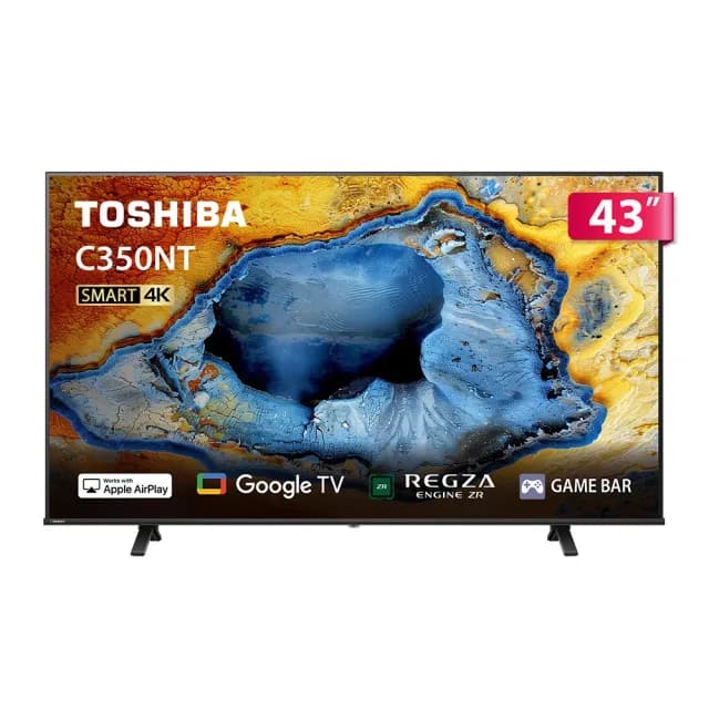 【TOSHIBA 東芝】58H快配★REGZA 43型4K Google TV液晶顯示器(43C350NT)