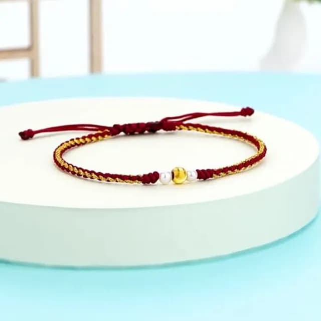 【Penny珮妮】999黃金 貓眼金珠珍珠 編織手繩手鍊2色可選(母親節 生日禮 情人節 交換禮物 結婚 新年 尾牙)