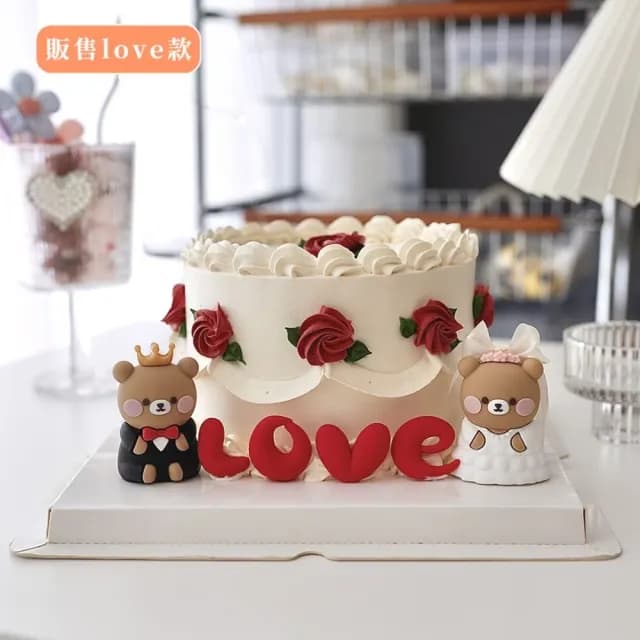 【愛的箴言】LOVE軟膠蛋糕擺件5組裝(蛋糕插卡 插旗 生日插牌 蛋糕裝飾 烘焙 派對 慶生 佈置 情人節 求婚)