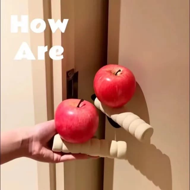 【佳の選】紅蘋果門把手保護套 家用客廳臥室飾品(新家喬遷禮物 氛圍感裝飾)