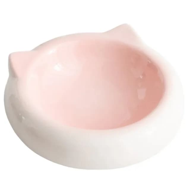 【造型碗飯】可愛貓耳陶瓷貓碗(防打翻 食盆 寵物碗 狗碗 貓咪 飯碗 喝水碗盤 餐具 餐盤 水果盤 護頸碗)