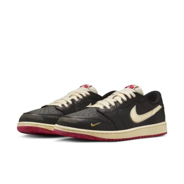 【NIKE 耐吉】Nigel Sylvester x Air Jordan 1 Retro Low OG 黑白紅 仿舊 進化 休閒鞋 男鞋 IB8958-001