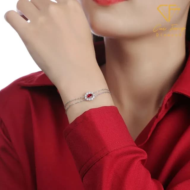 【CF鑽飾】手鍊 培育紅寶石《赤心》雙11限定情人節(50分 禮物 生日)