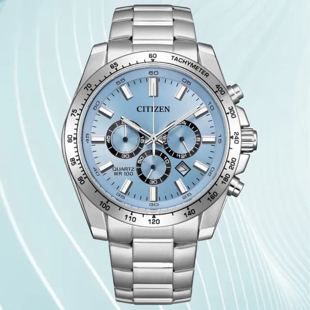 【CITIZEN 星辰】Chronograph系列 時尚三眼 計時腕錶 七夕 情人節 禮物 送禮 推薦(AN8230-59L)