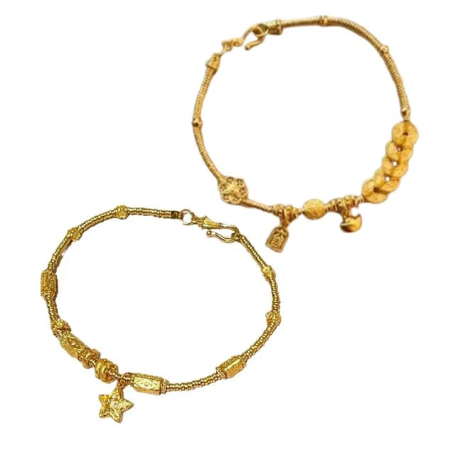 【Jpqueen】閃耀金星復古氣質五帝金百搭手鍊(9色可選)