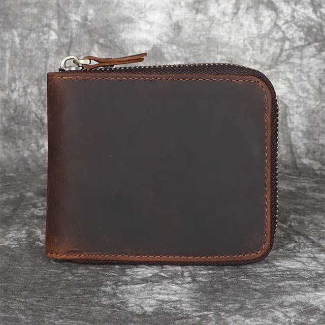 【KT DADA】雙11 真皮錢包 瘋馬皮 拉鍊短夾 多卡位 男生錢包 錢包 短夾 短款錢包