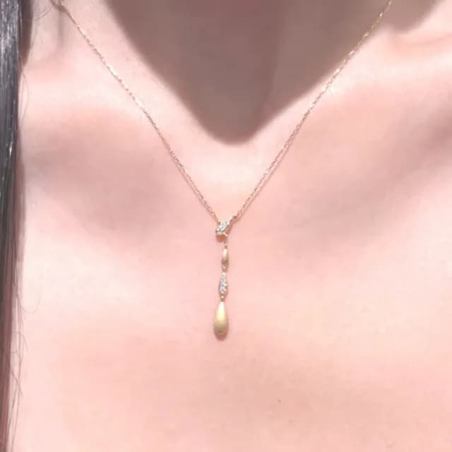 【月神之淚】復古拉絲水滴項鍊(設計 氣質 輕奢 鎖骨鍊 項鏈 飾品配件 女生 生日 情人節 禮物 短鍊)