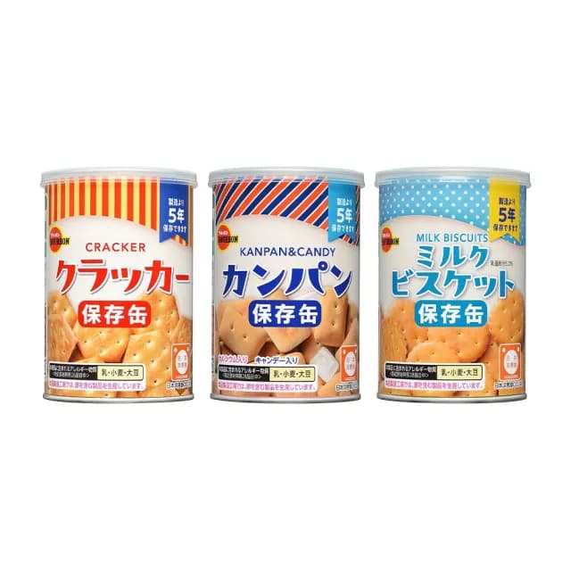 【Bourbon 北日本】日本 北日本 長效期餅乾罐頭 3種口味 12入組(避災食物 露營 防災)