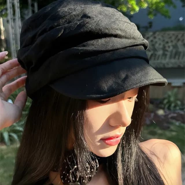 【LEESA】情人節禮物 馬術帽\八角帽\顯臉小\透氣\氣質\防曬帽\帽子\女生帽子\穿搭配件