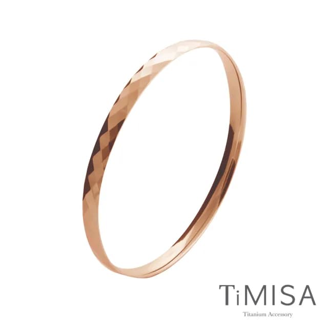 【TiMISA】格緻真愛 純鈦手環 細版(兩色可選)