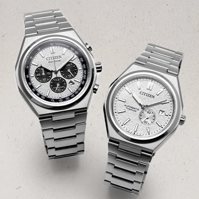 【CITIZEN 星辰】熊貓錶 Zenshin 新鈦度 限量超級鈦光動能復古三眼計時手錶 禮物 送禮 推薦(CA4610-85A)