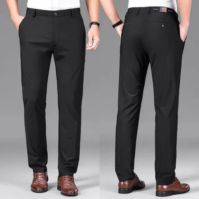 【米蘭精品】現貨秒發 男商務西裝褲修身西裝褲直筒機能免燙(男長褲休閒彈力父親節禮物3色74er4)