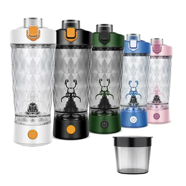 【太力】炫彩Tritan電動攪拌杯650ml含粉盒(搖搖杯 攪拌杯 隨行杯 咖啡杯 蛋白粉 交換禮物 雙11)