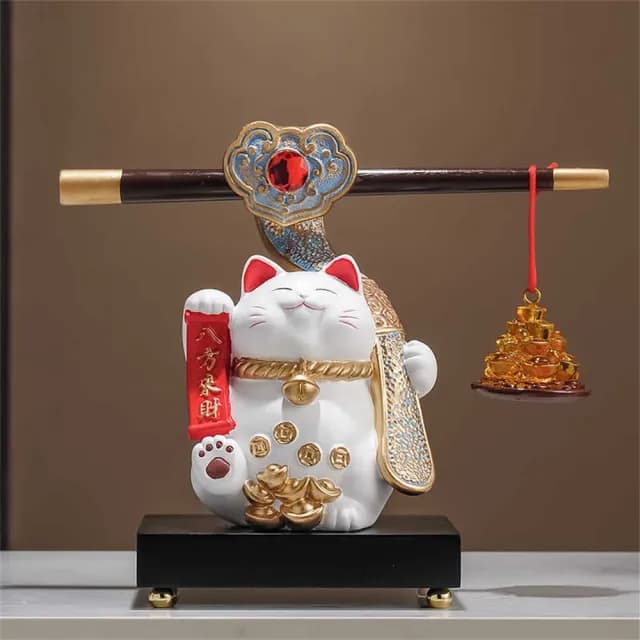 【超微米】桌上擺飾 八方來財稱心如意招財貓擺件 辦公室裝飾品 前台店鋪搬家喬遷禮物 開業禮品(招財貓擺件)