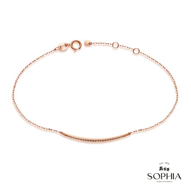 【蘇菲亞珠寶】14K玫瑰金 簡愛 鑽石手鍊
