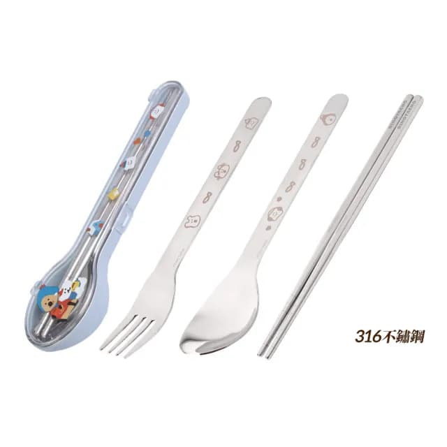 【HOUSUXI 舒希 官方直營】DINOTAENG 冬季系列-316不鏽鋼餐具三件組-A3