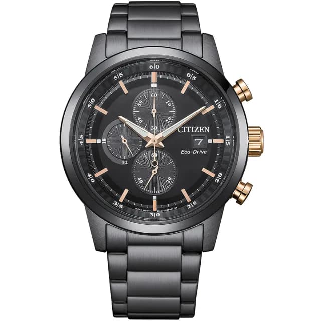 【CITIZEN 星辰】七夕情人節推薦款 光動能三眼計時手錶 禮物 送禮 推薦(CA0746-85E)